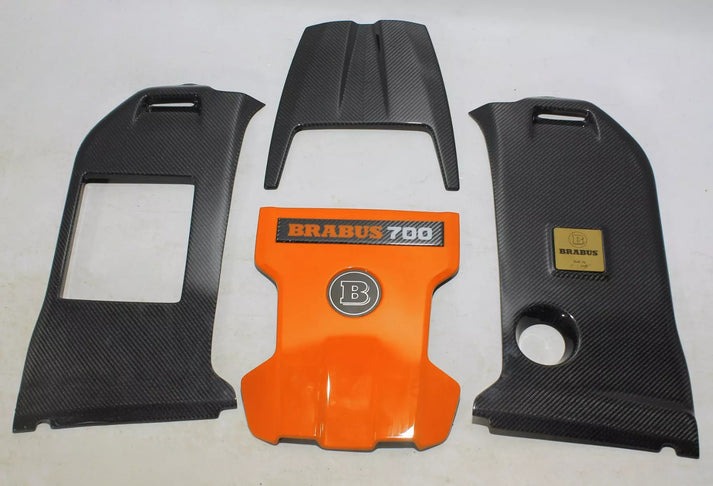 Brabus 700 Carbon Fiber Engine Cover Set Orange for Mercedes-Benz G-Class W463A G63 AMG