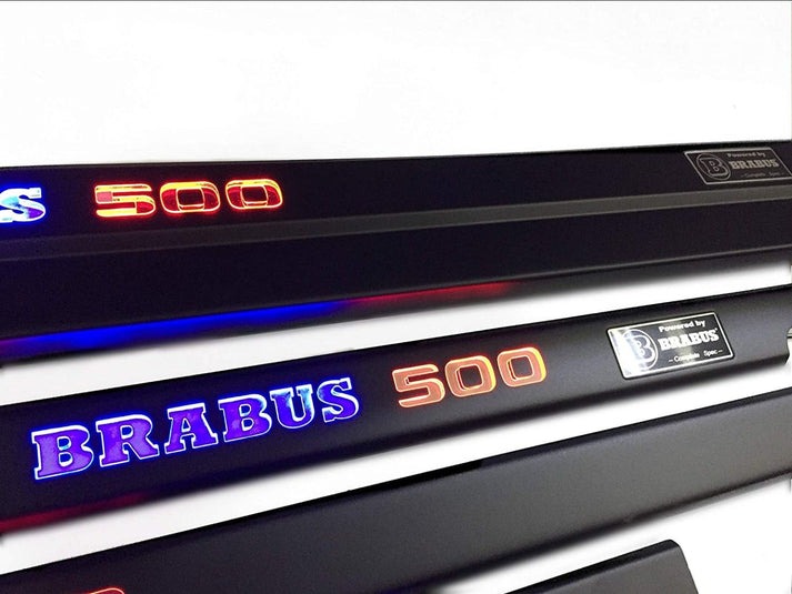 Mercedes-Benz W463 G-Class Brabus 500 Matte Black Stainless Steel LED Door Sills Set 5 pcs