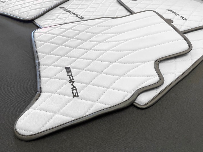 White AMG Floor Mats for Mercedes G Wagon W463A W464 G-Class 2018+