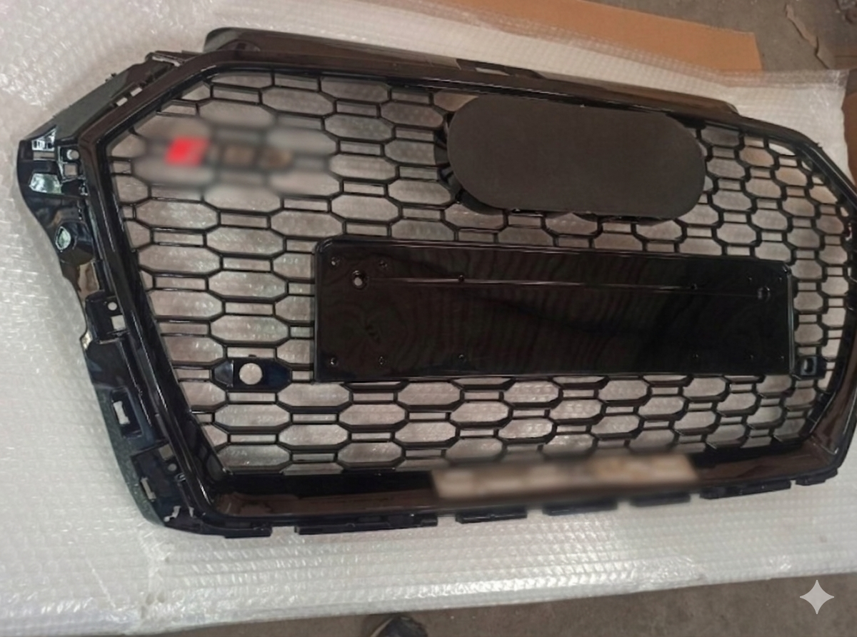 Grill Audi A3 2016+ wzor RS3 czarny połysk quattro