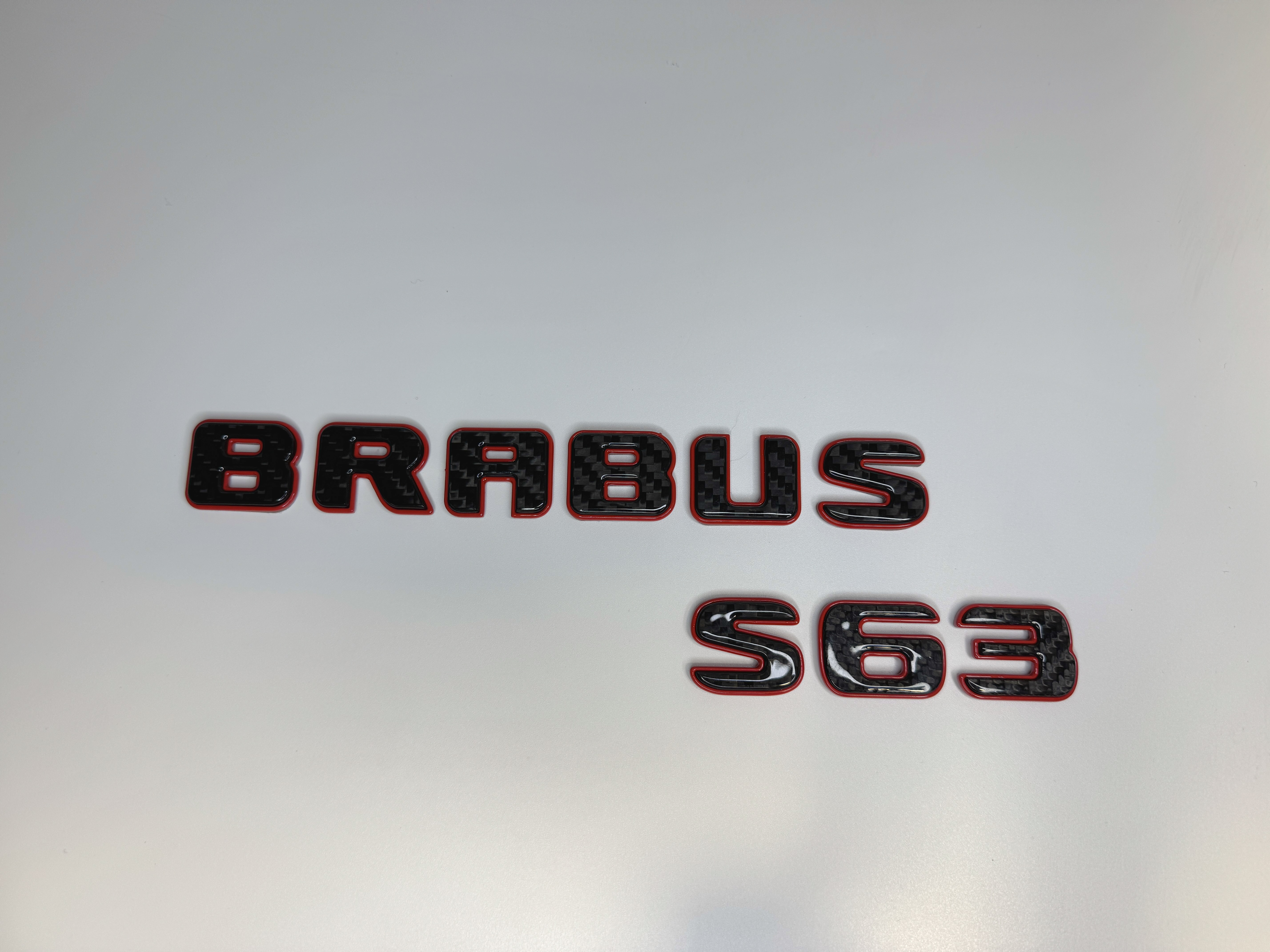 Napis Brabus S63 black red Mercedes-Benz S-klasa