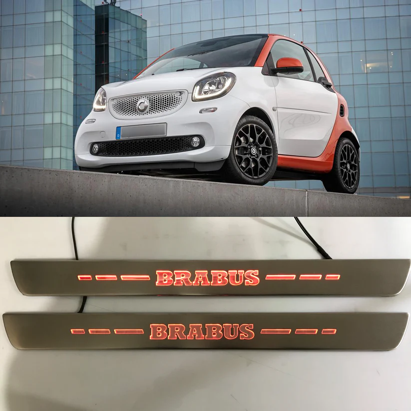 Nakladki na progi srebrne Smart 453 Fortwo styl Brabus 2 szt.