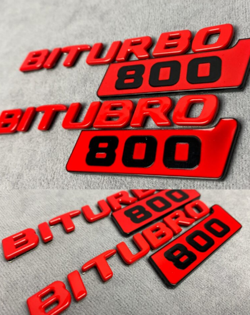 Napisy emblematy Mercedes-Benz W463A W464 2018-2024 G-klasa styl Brabus Biturbo 800 red