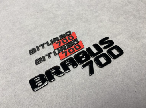 Zestaw emblematów Mercedes-Benz W463A W464 2018-2024 G-klasa styl Brabus Biturbo 700