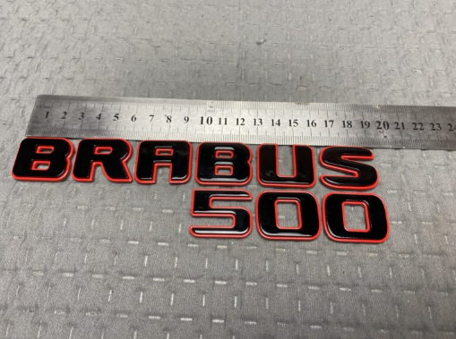 Napis Brabus 500 metal red Mercedes-Benz W463A W464 2018-2024 G-klasa