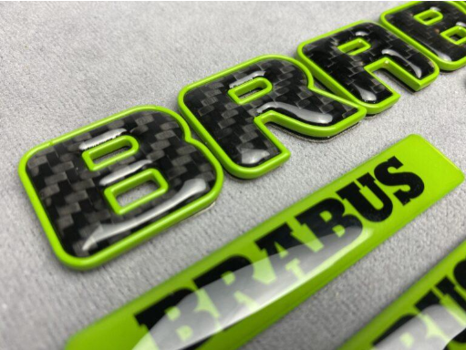 Zestaw emblematów Mercedes-Benz W463A W464 2018-2024 G-klasa styl Brabus Biturbo 700 green