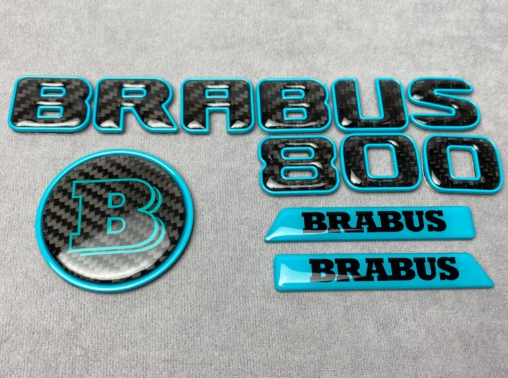 Zestaw emblematów Brabus Rocket 800 blue do Mercedesa W463A W46 G-klasa 2018-2024