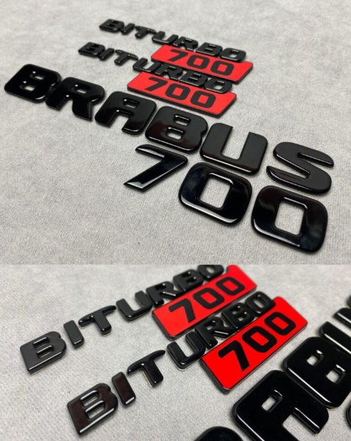 Zestaw emblematów Mercedes-Benz W463A W464 2018-2024 G-klasa styl Brabus Biturbo 700