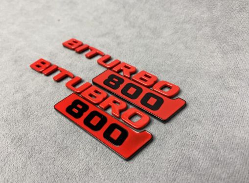 Napisy emblematy Mercedes-Benz W463A W464 2018-2024 G-klasa styl Brabus Biturbo 800 red