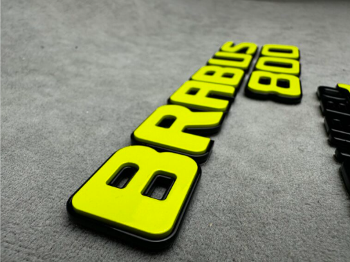 Zestaw emblematów Mercedes-Benz W463A W464 2018-2024 G-klasa styl Brabus biturbo 800 lime green