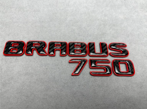 Napis Brabus 750 red i karbon Mercedes-Benz W463A W464 2018-2024 G-klasa