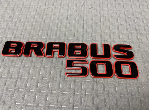 Napis Brabus 500 metal red Mercedes-Benz W463A W464 2018-2024 G-klasa