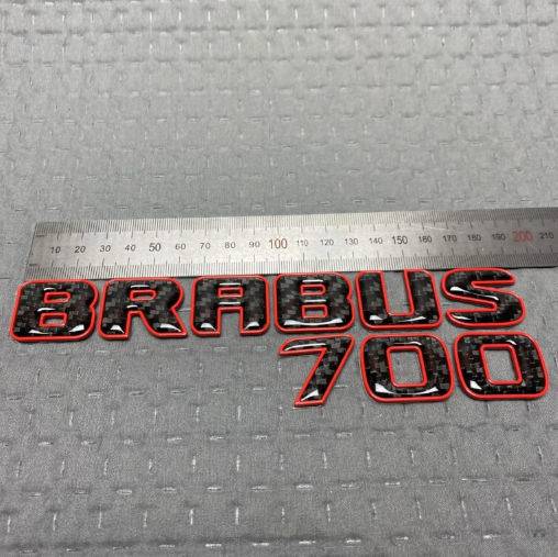 Zestaw emblematów Mercedes-Benz W463A W464 2018-2024 G-klasa styl Brabus Rocket 700 red