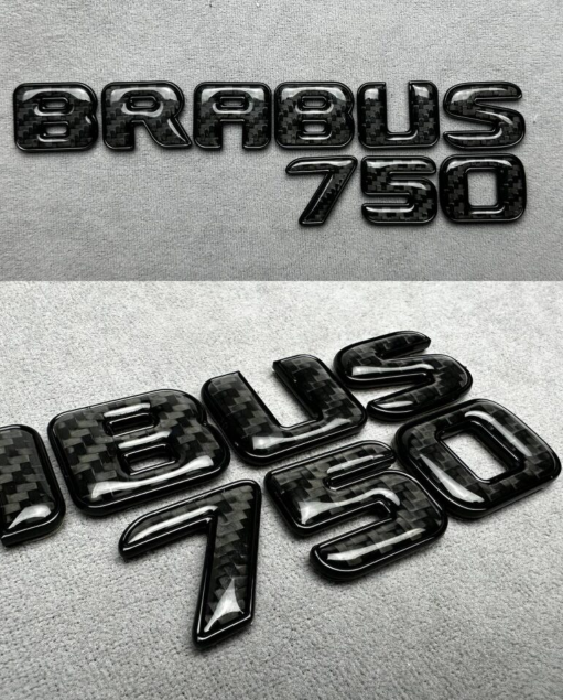Napis Brabus 750 black i karbon Mercedes-Benz W463A W464 2018-2024 G-klasa