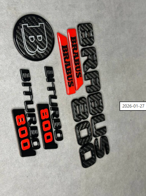 Zestaw emblematów Mercedes-Benz W463A W464 2018-2024 G-klasa styl Brabus Rocket G800 black