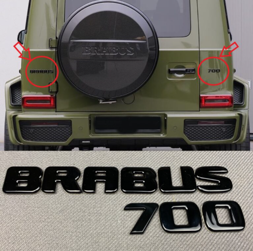 Napis emblemat styl Brabus 700 black Mercedes-Benz W463A W464 2018-2024 G-klasa