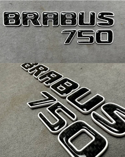 Napis Brabus 750 white i karbon Mercedes-Benz W463A W464 2018-2024 G-klasa
