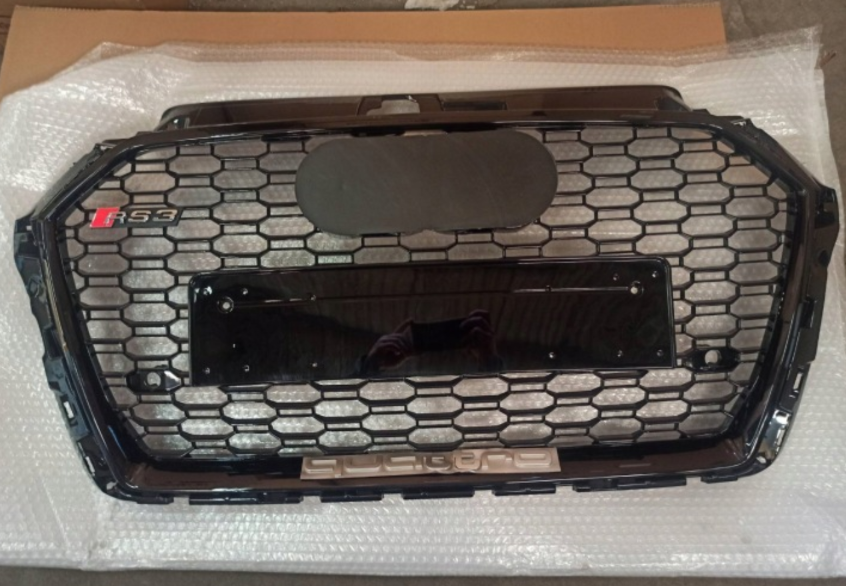 Grill Audi A3 2016+ wzor RS3 czarny połysk